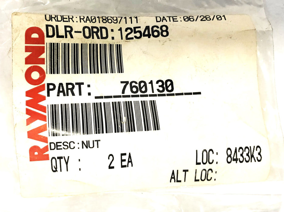 Raymond Nut 760-130 [Lot of 2] NOS