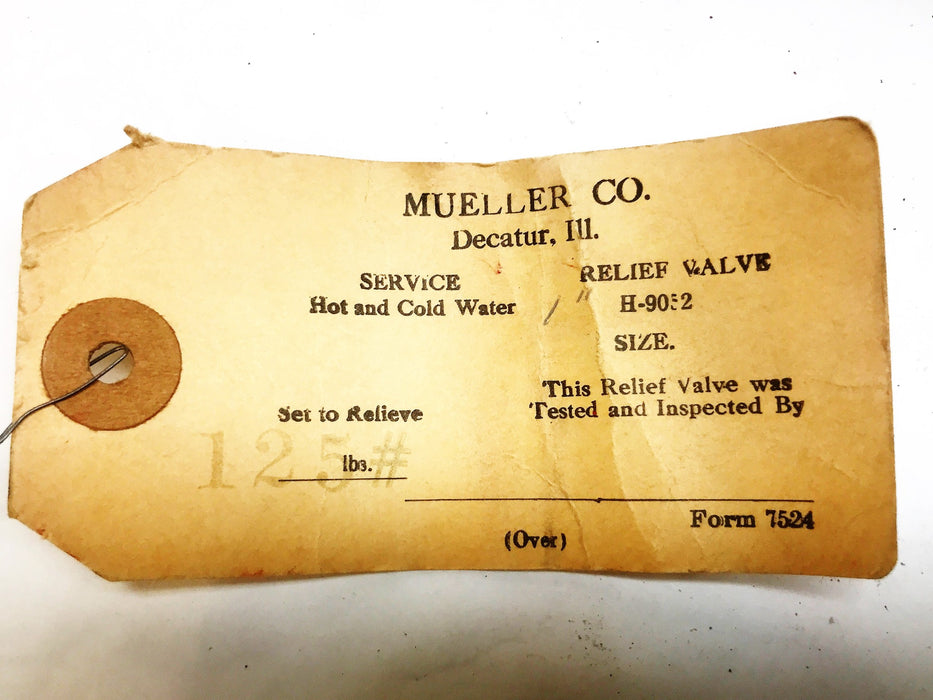 Mueller Water Relief Valve H-9052 Remanufactured