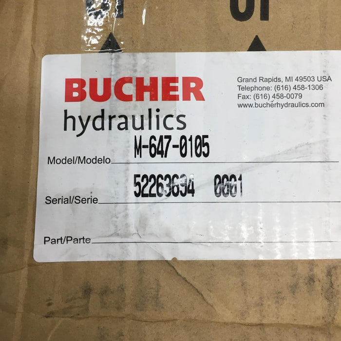 Bucher Hydraulics Hydraulic Unit M-647-0105 NOS