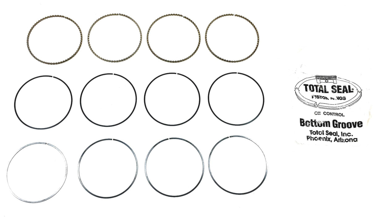 Total Seal 1100 120 Non CRM 3 Piece Oil Piston Ring Set 002120 (035825) NOS