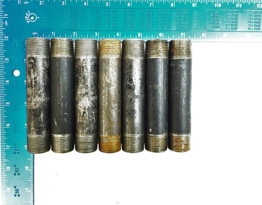 Unbranded Steel Pipe Nipple 3/4" x 5" [Lot of 7] USED