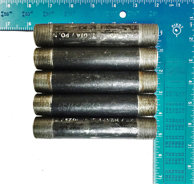 Steel Pipe Nipple 3/4" x 5-1/2" L [Lot of 5] NOS