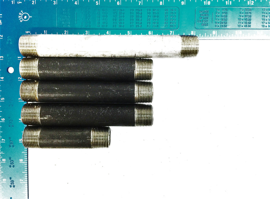 Steel Pipe Nipple Coupler Male 3/4" Assorted [Lot of 5] NOS