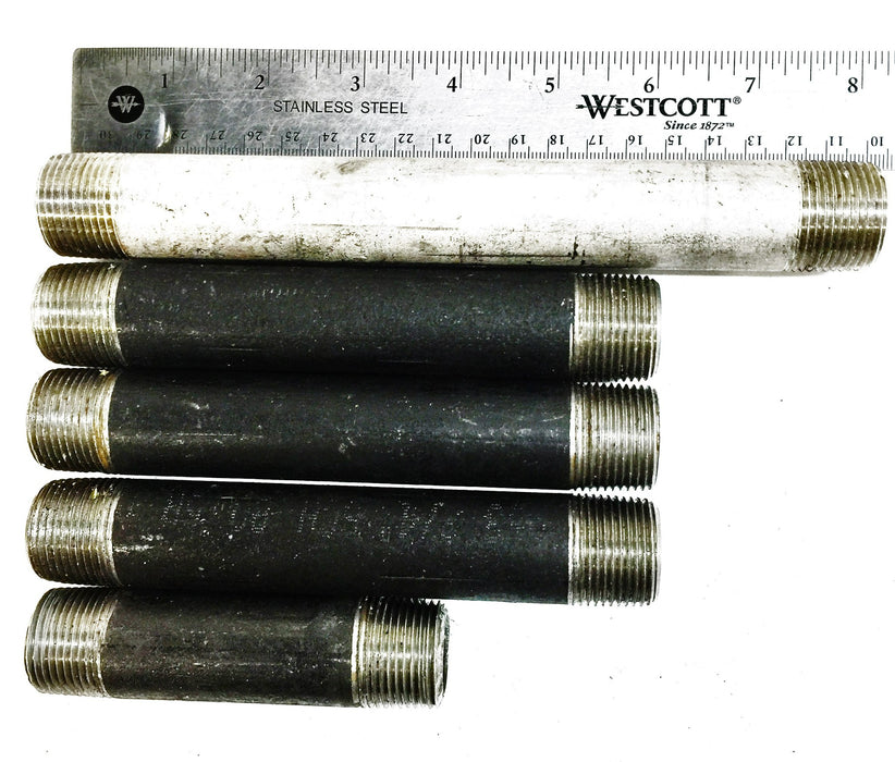 Steel Pipe Nipple Coupler Male 3/4" Assorted [Lot of 5] NOS