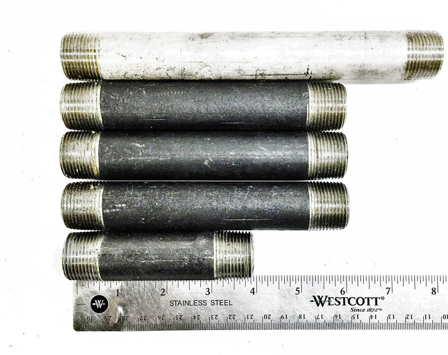Steel Pipe Nipple Coupler Male 3/4" Assorted [Lot of 5] NOS