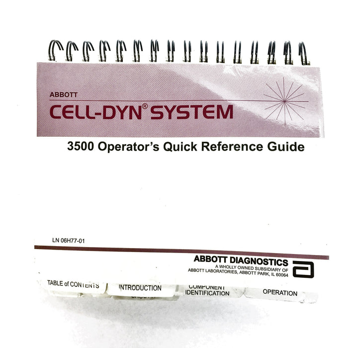 Abbott Cell-Dyn System 3500 Operators Quick Reference Guide LN06H77-01 NOS