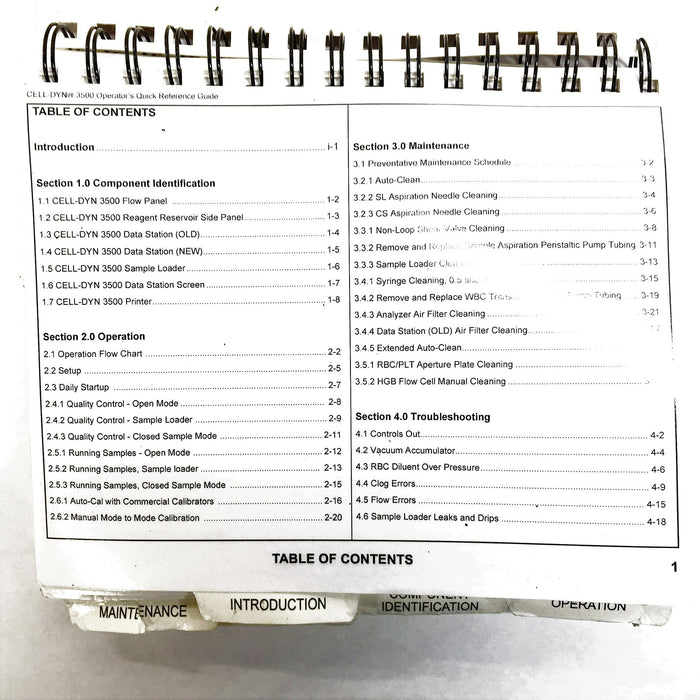 Abbott Cell-Dyn System 3500 Operators Quick Reference Guide LN06H77-01 NOS