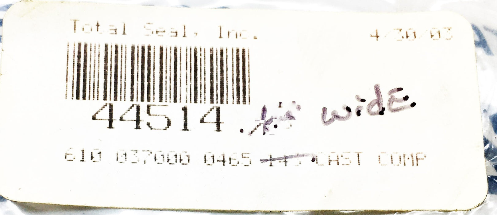 Total Seal 610 0465 3/15 IN Cast 2nd Groove Compression Piston Ring 44514 NOS