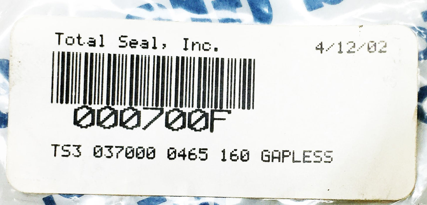 Total Seal TS3 0465 160 Gapless 2nd Groove Compression Piston Ring 000700F NOS
