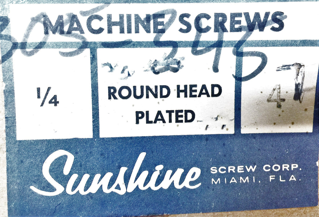 Sunshine Screw 4 X 1/4" Round Head Plated Machine Screw 5305-345 [Lot of 66] NOS