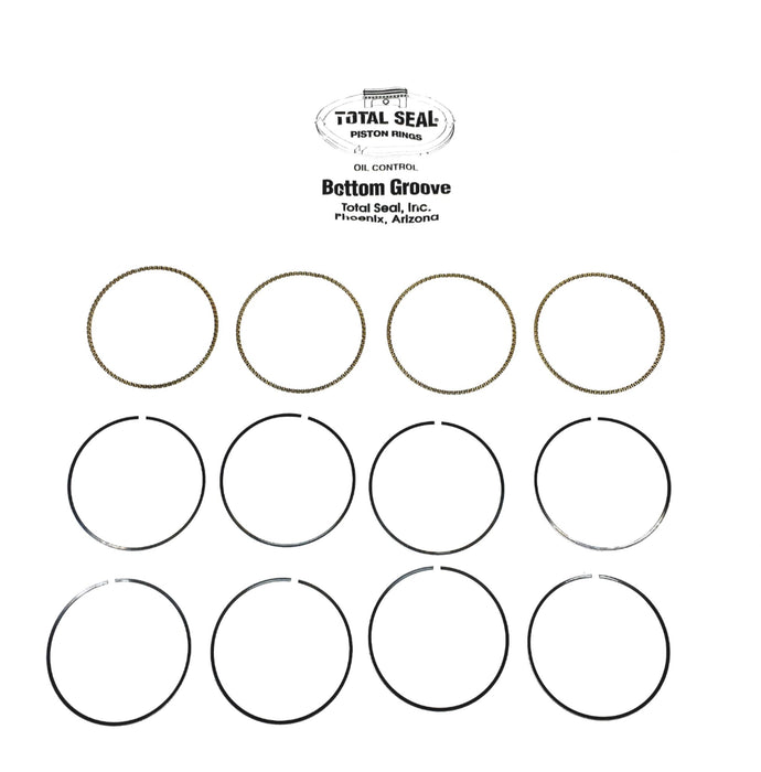 Total Seal 3 Piece Oil Bottom Groove Piston Ring Set 000697 [Lot of 2] NOS