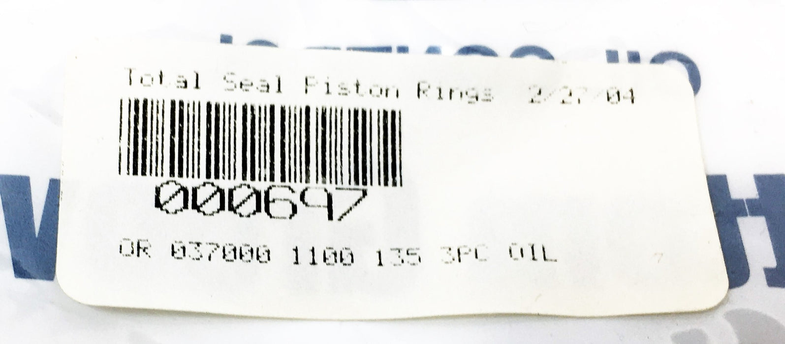 Total Seal 3 Piece Oil Bottom Groove Piston Ring Set 000697 [Lot of 2] NOS
