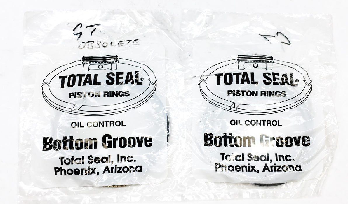 Total Seal 3 Piece Oil Bottom Groove Piston Ring Set 000697 [Lot of 2] NOS
