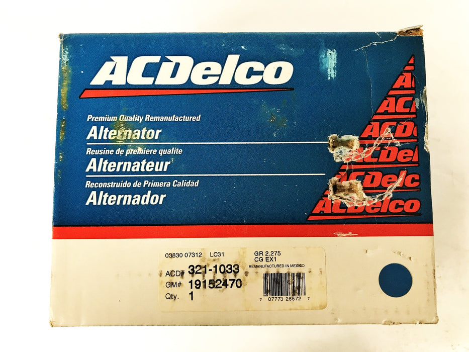 ACDelco Chevy/GMC TRUCK 5.7L 100 Amp Alternator 321-1033 REMANUFACTURED