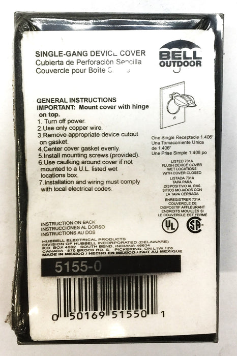 Bell Outdoor Single-Gang Device Cover 5155-0 [Lot of 7] NOS
