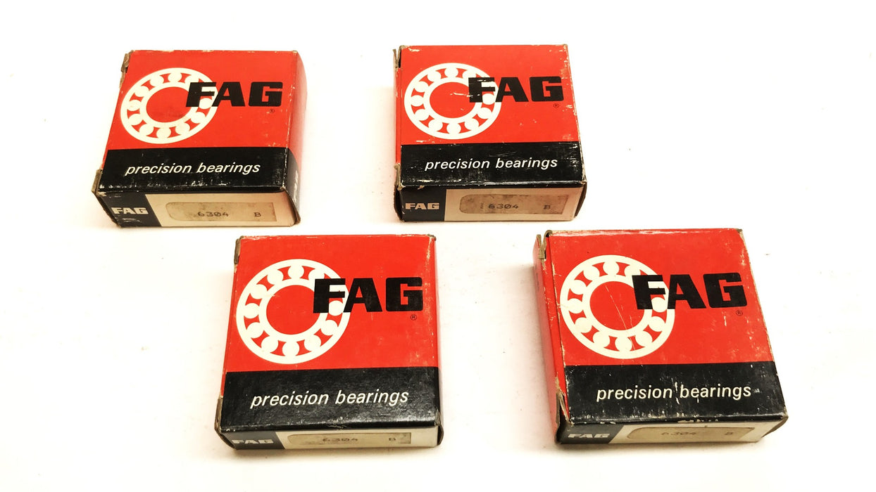 FAG Deep Groove Ball Bearing 6304B [Lot of 4] NOS