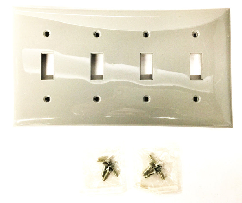 Hubbell Smooth Nylon Gray 4-Gang Switch Cover Pack (12pcs) P4G NOS