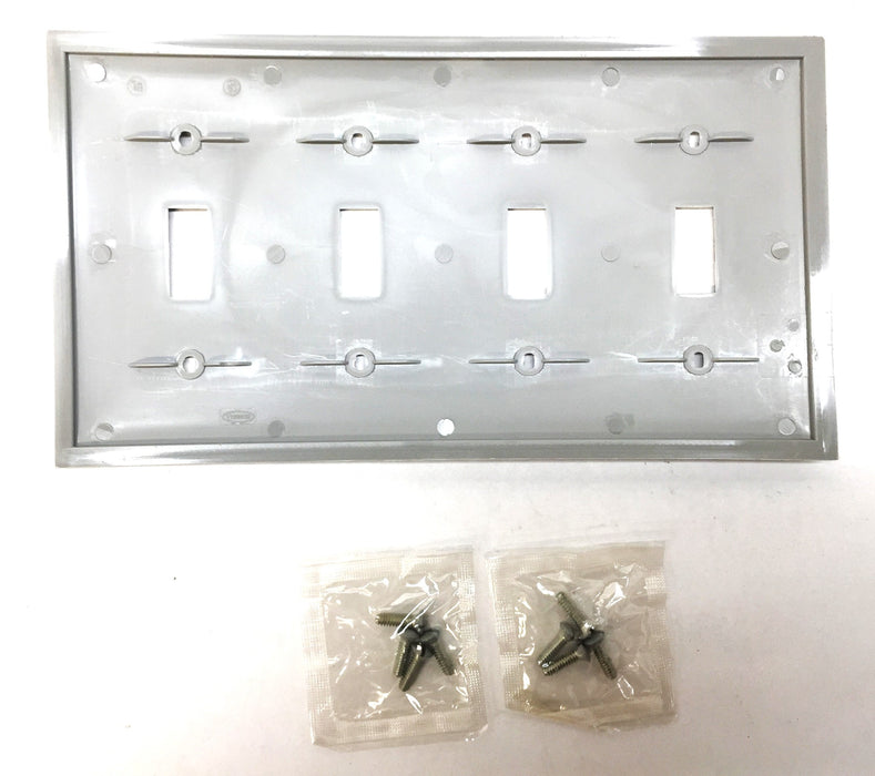 Hubbell Smooth Nylon Gray 4-Gang Switch Cover Pack (12pcs) P4G NOS