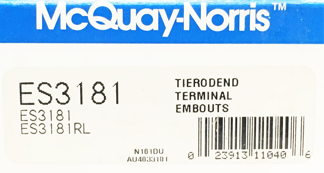 McQuay-Norris Steering Tie Rod End ES3181 NOS