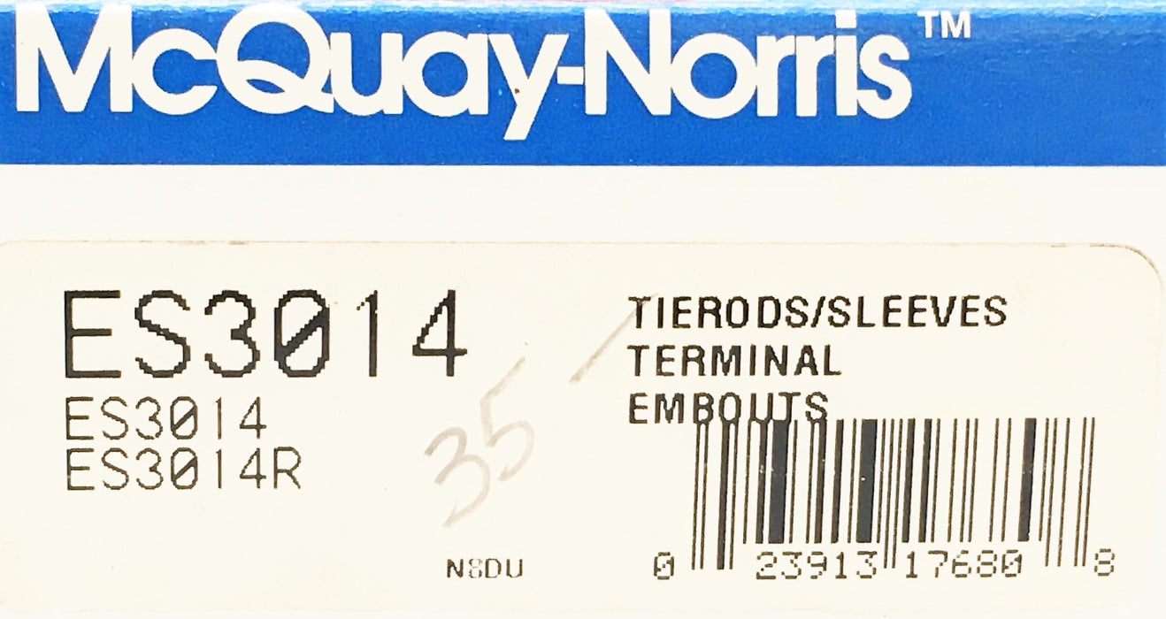 McQuay-Norris Steering Tie Rod End ES3014 NOS
