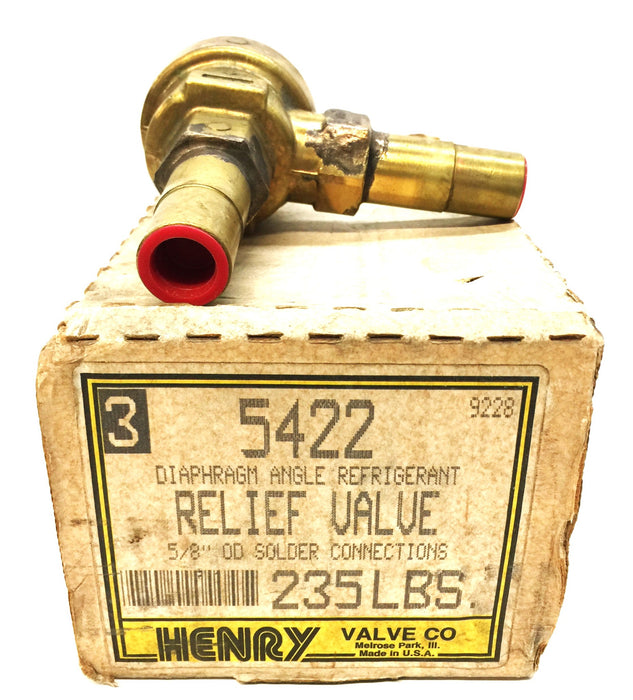 Henry Relief Valve By-Pass 5/8"OD Inlet x 5/8"OD Outlet 5422 NOS