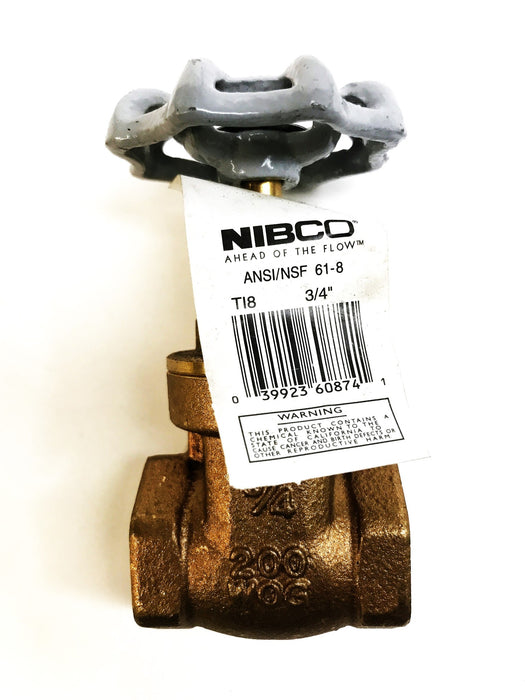 Nibco 3/4" Brass Shut Off Valve TI-8-3/4 NOS