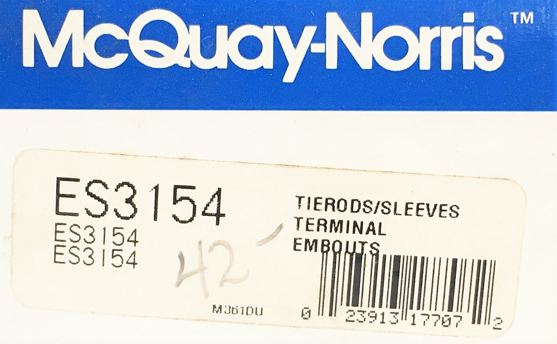 McQuay-Norris Steering Tie Rod End ES3154 NOS