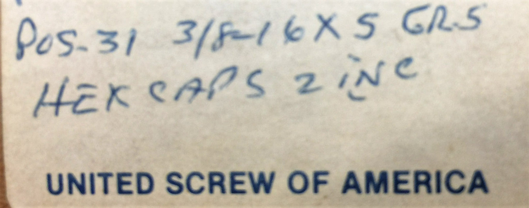 United Screw 3/8"-16 x 5" Zinc Hex Cap Screw (Grade 5) 5305-515 [Lot of 13] NOS