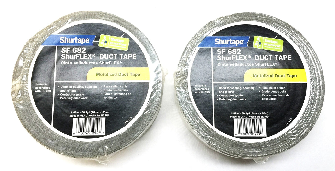 Shurtape ShurFLEX Metalized Cloth Duct Tape SF 682 2"x 60 yards [Lot of 2] NOS