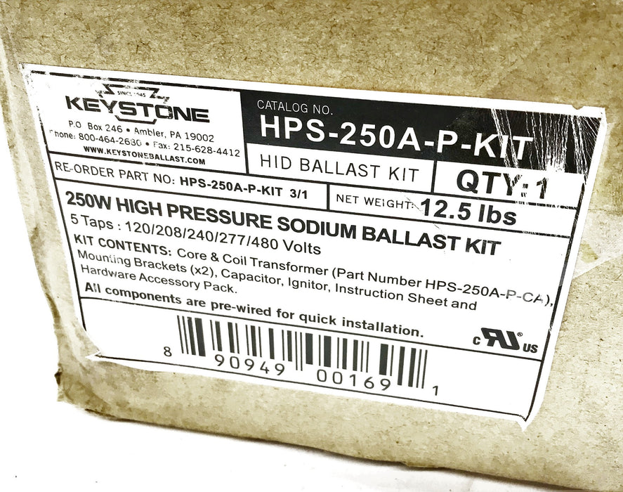 Keystone High Pressure Sodium Ballast Kit HPS-250A-P-KIT NOS