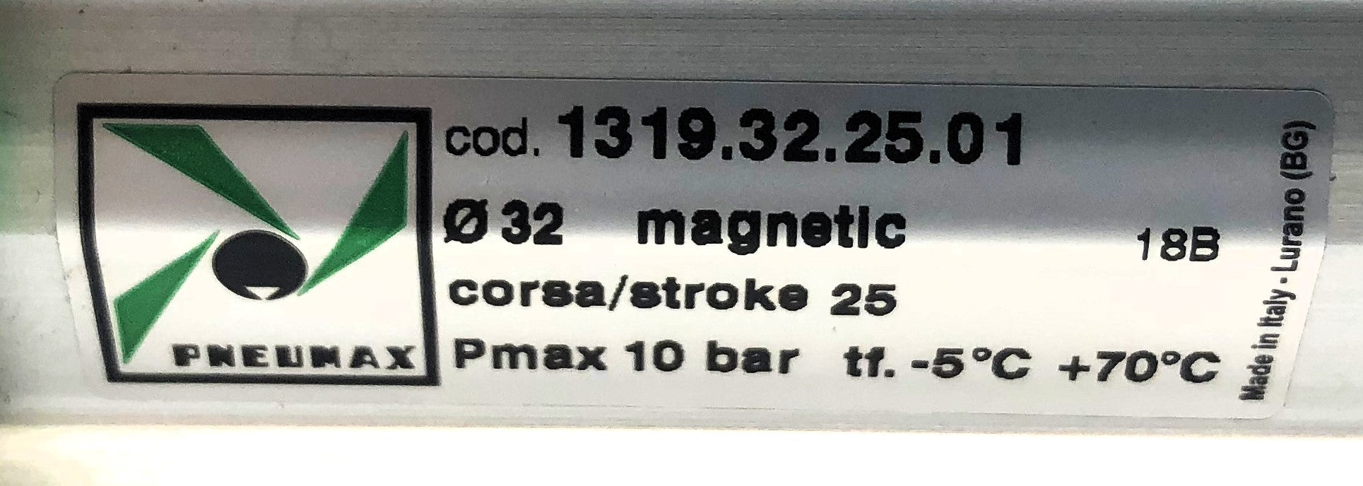 Pneumax Magnetic Pneumatic Cylinder 1319.32.25.01 NOS