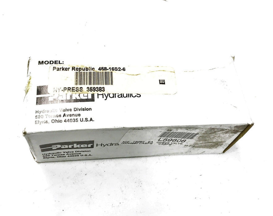 Parker Hydraulic Press Check Valve Assembly 458-16S2-6 NOS