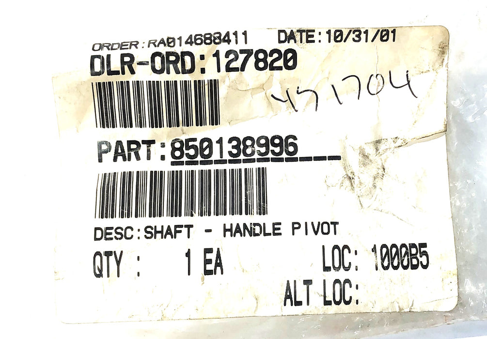Unbranded Handle Pivot Shaft 850-138-996 NOS