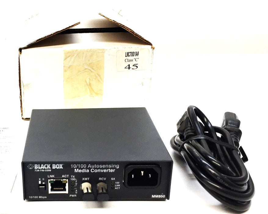 Black Box 10/100 Autosensing Media Converter LMC7001A# Class 'C' 45 NOS