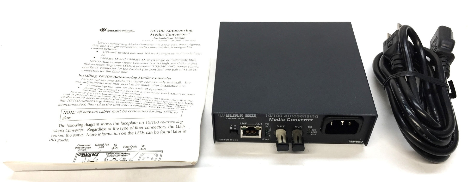 Black Box 10/100 Autosensing Media Converter LMC7001A# Class 'C' 45 NOS