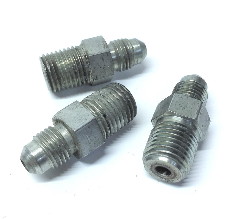 Unbranded/Generic Straight Adapter (37 Deg 1/8" MJIC x 1/2" MNPT) [Lot of 3] NOS