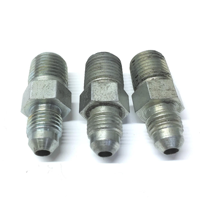 Unbranded/Generic Straight Adapter (37 Deg 1/8" MJIC x 1/2" MNPT) [Lot of 3] NOS