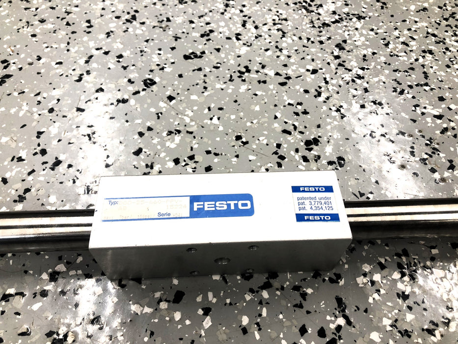 Festo Linear Drive Air Cylinder W/ Elbow Attachments DGO-25-660-PPV-AB USED