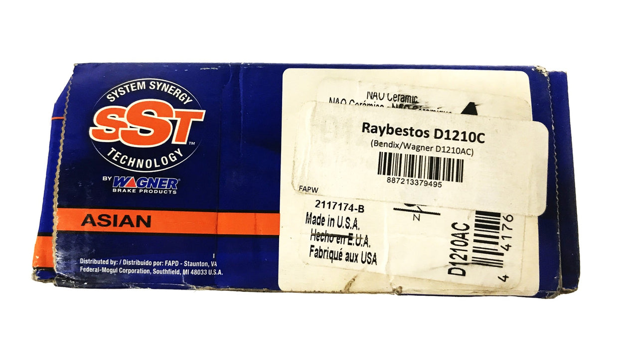 SST Raybestos (Bendix Wagner Federated) Semi-Metallic Brake Pad Set D1210C NOS
