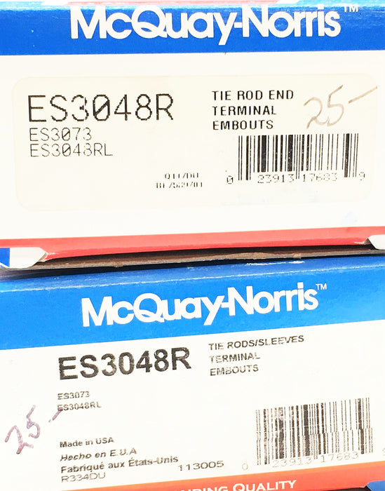 McQuay-Norris Steering Tie Rod End [Lot of 2] ES3048R NOS