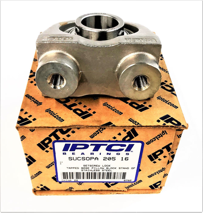 IPTCI TAPPED BASE PILLOW BLOCK STAND OFF STAINLESS STEEL SUCSOPA205-16 NOS