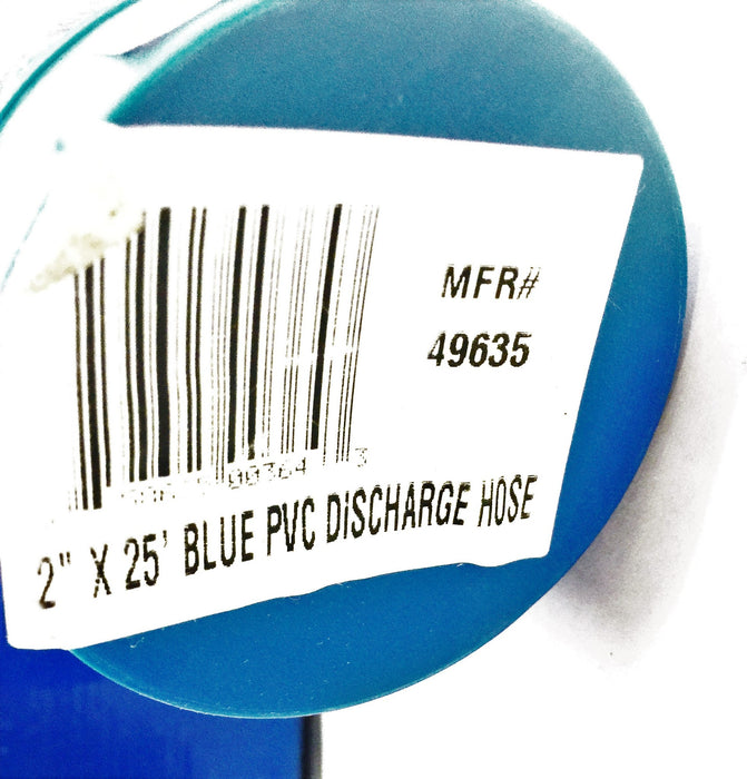 Blue PVC Discharge Hose 2" x 25' 49635 NOS