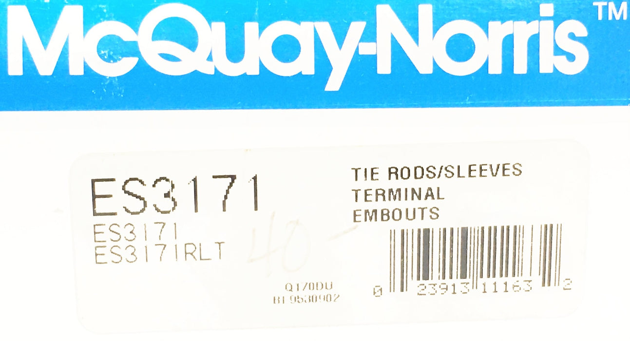 McQuay-Norris Steering Tie Rod End ES3171 NOS