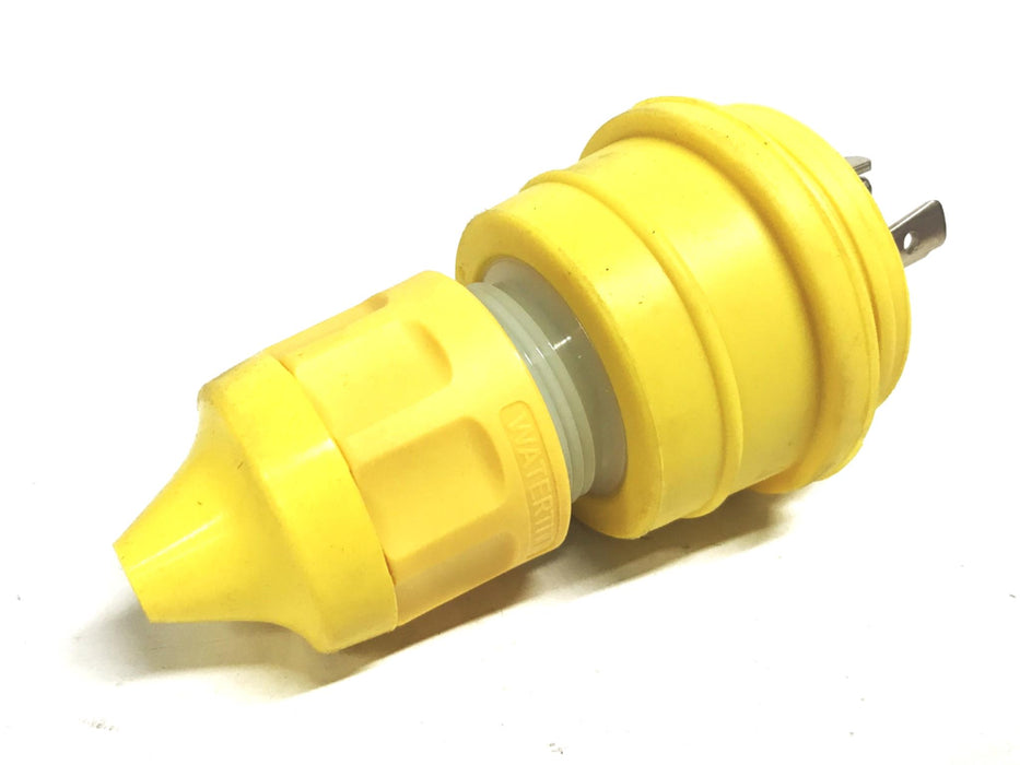 Woodhead 4-Prong Yellow Locking Male Plug Assembly 1301470081 NOS