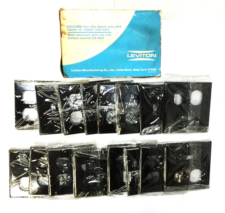 Leviton Brown 2-Gang Smooth Plastic Wallplate 85005 [Lot of 16] NOS
