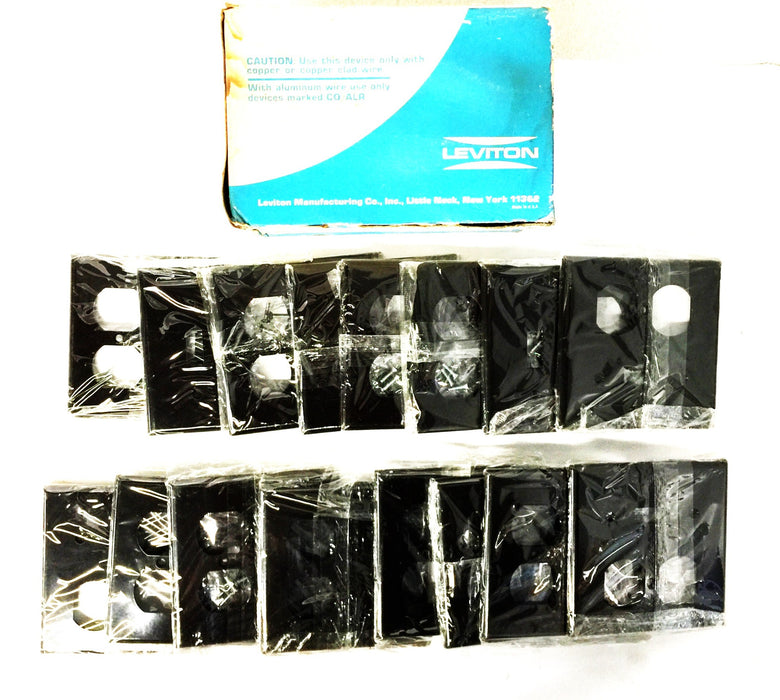 Leviton Brown 2-Gang Smooth Plastic Wallplate 85005 [Lot of 16] NOS