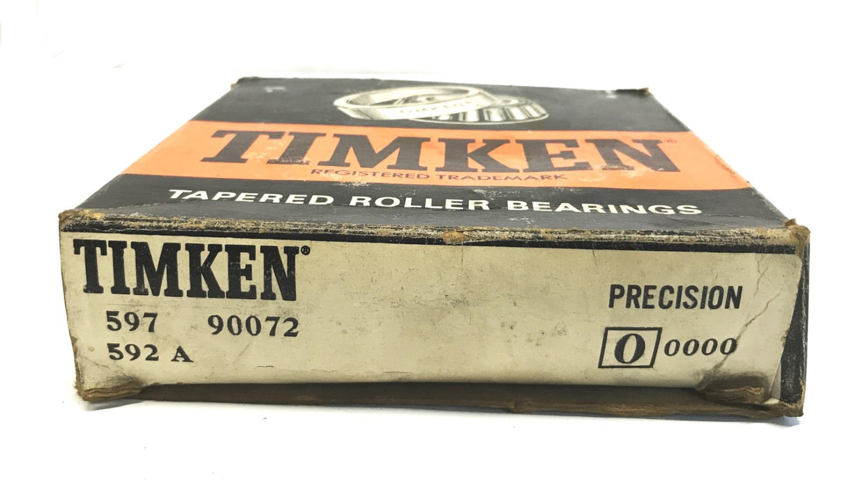 Timken Tapered Roller Bearing Cone and Cup Set 597-90072 NOS
