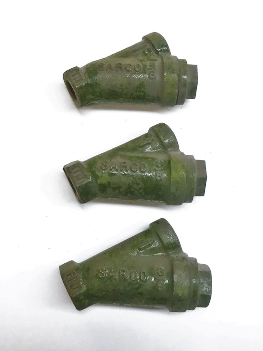 Sarco 3/8 Inch "Y" Strainer Valve [Lot of 3} USED