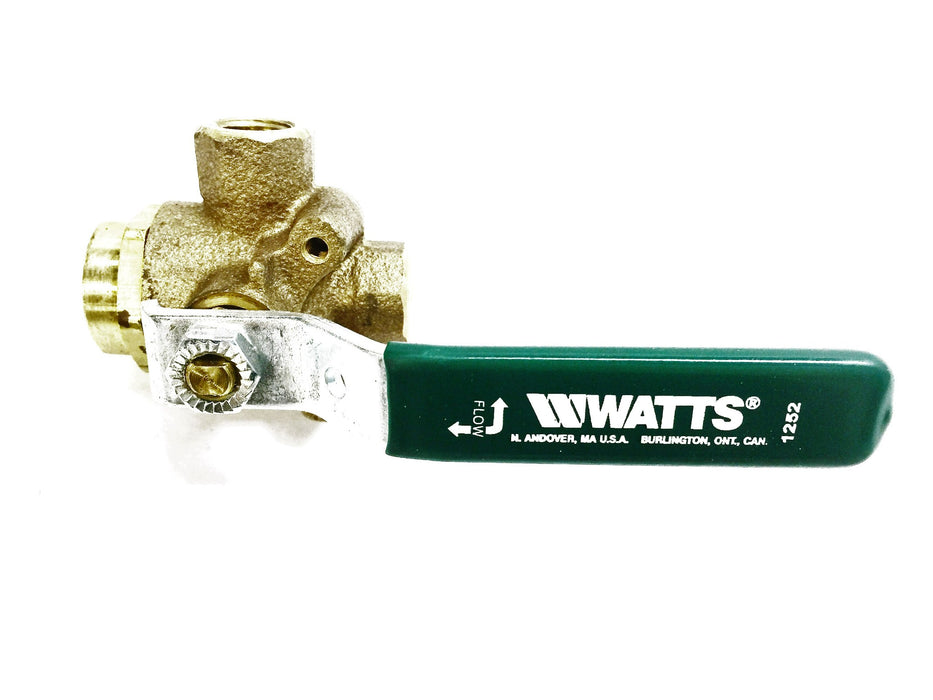 Watts Ball Brass Valve 1/4ΓÇ¥ 3-Way 1252 NOS