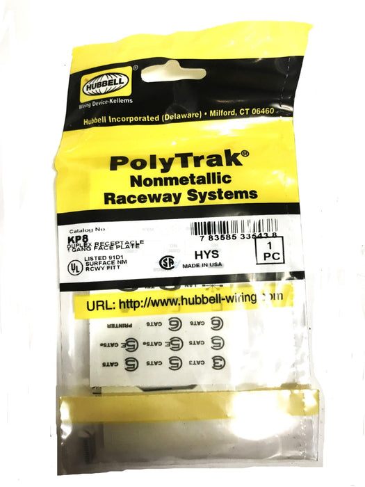 Hubbell Duplex Receptacle Cover KP8 [Lot of 5] NOS